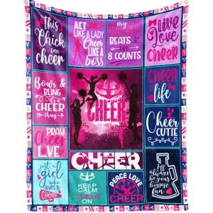 1pc Cozy Flannel Cheerleader Pink Throw Blanket - Soft, Warm, and Lightweight for Couch, Bed, Sofa, Car, Office, Camping, and Traveling - Perfect Gift for All Seasons and Occasions