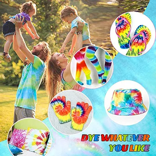 26 Colors DIY Tie Dye Kits,All in One Tie Dye Fabric Set with Rubber Bands, Gloves, Plastic Film and Table Covers for Kids,Adults,Family Groups Party Supplies,Non-Toxic DIY Tie-Dye Handmade Project