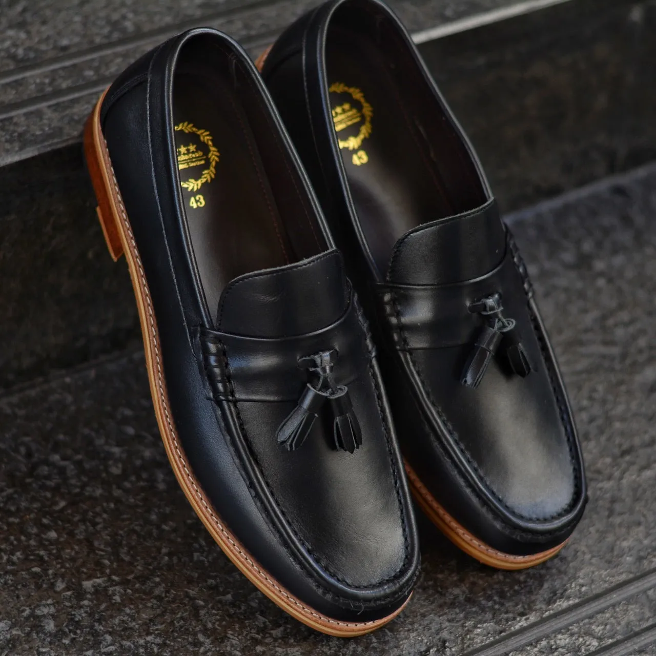 501 Wide-Front Tassel Loafer MattBlack