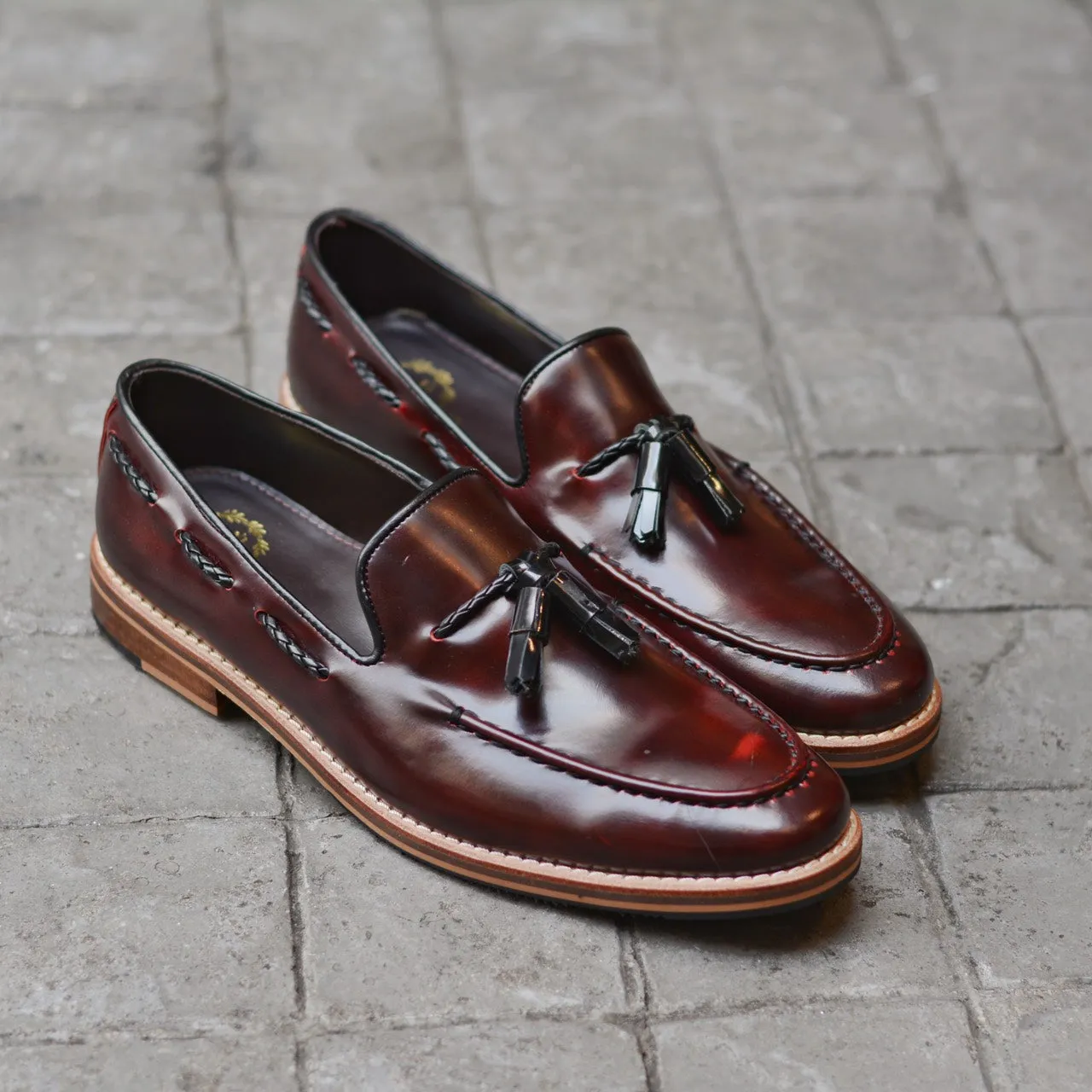 503 Tassel Loafer Cherry x Wooden Sole