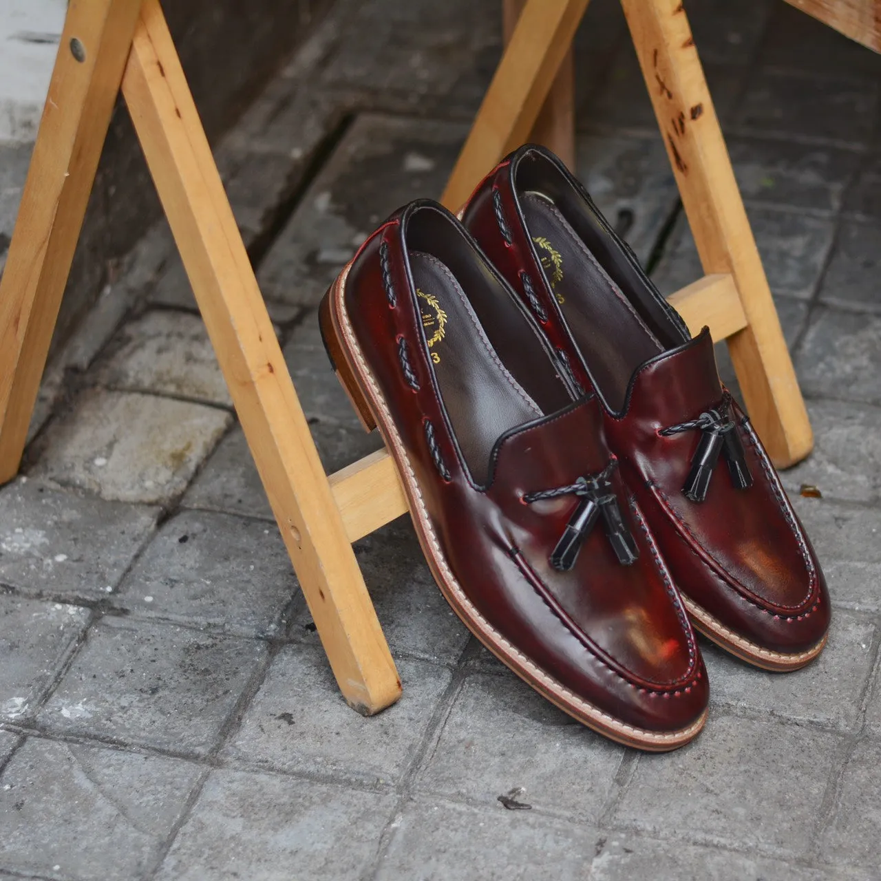 503 Tassel Loafer Cherry x Wooden Sole