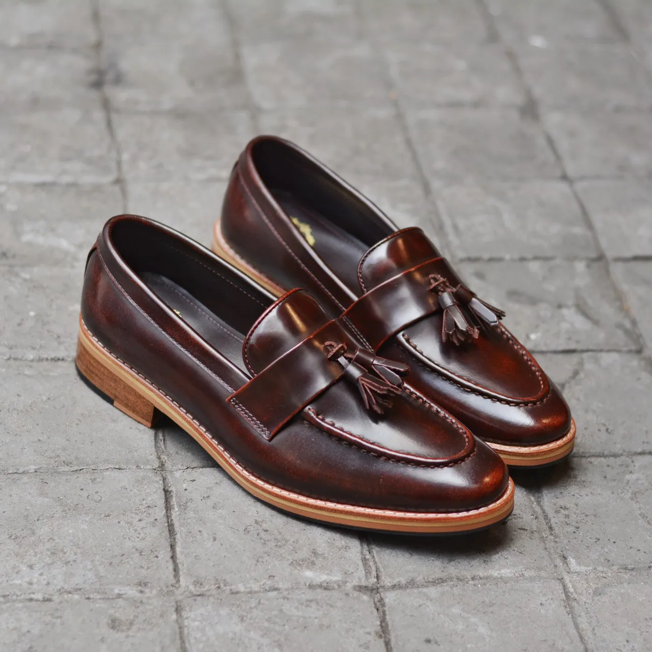 505 Tassel Loafer Strap Burgundy x Wooden Soles