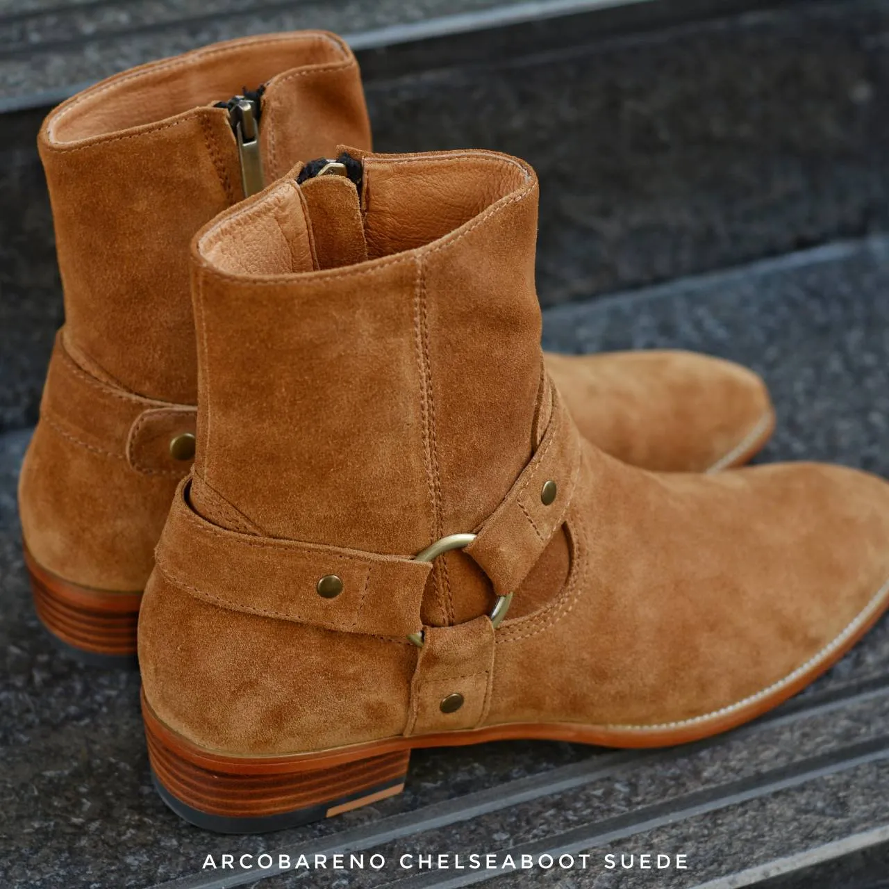 901 Chelsea Boots Suede Tan x Belt