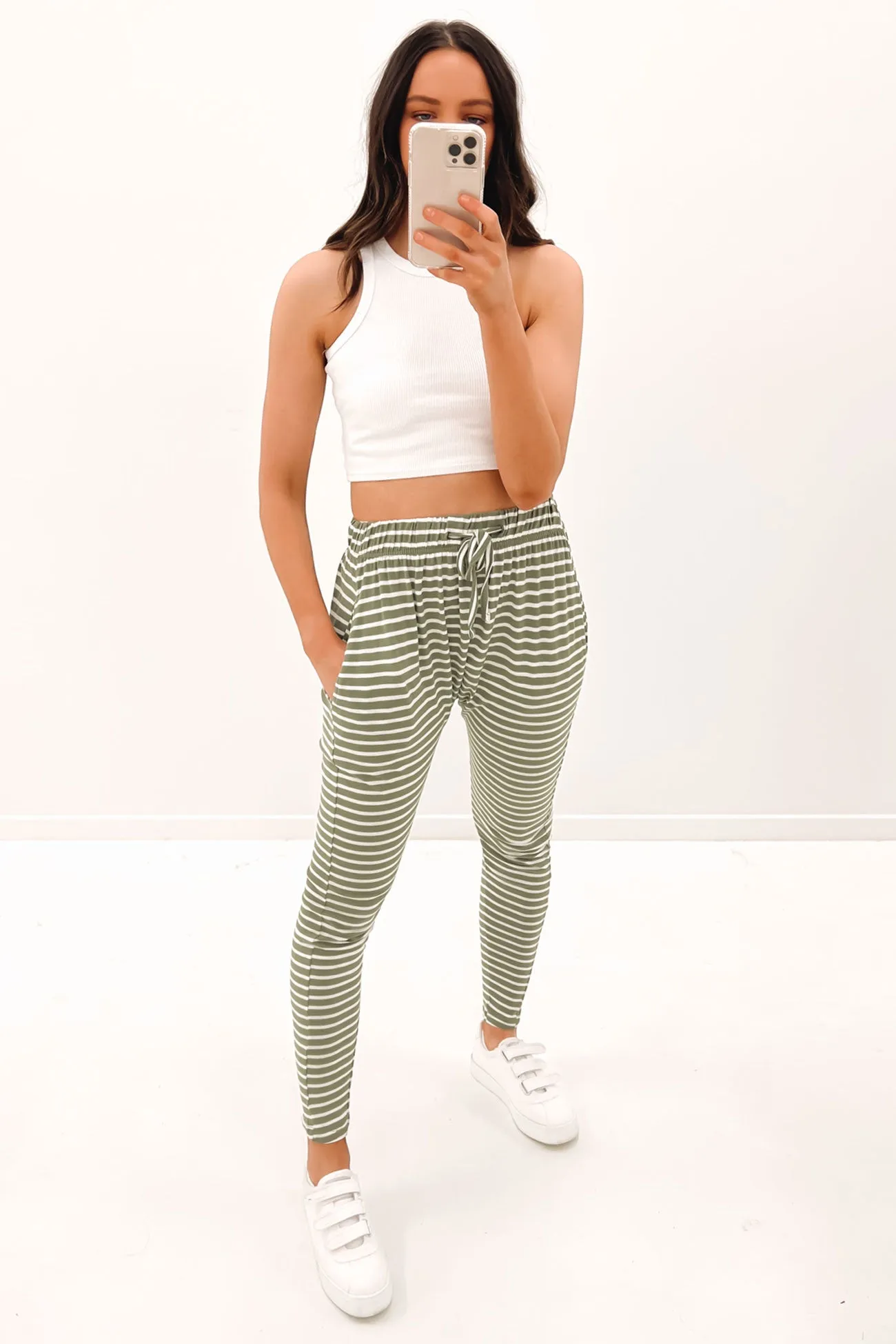 Abi Stripe Pant Khaki