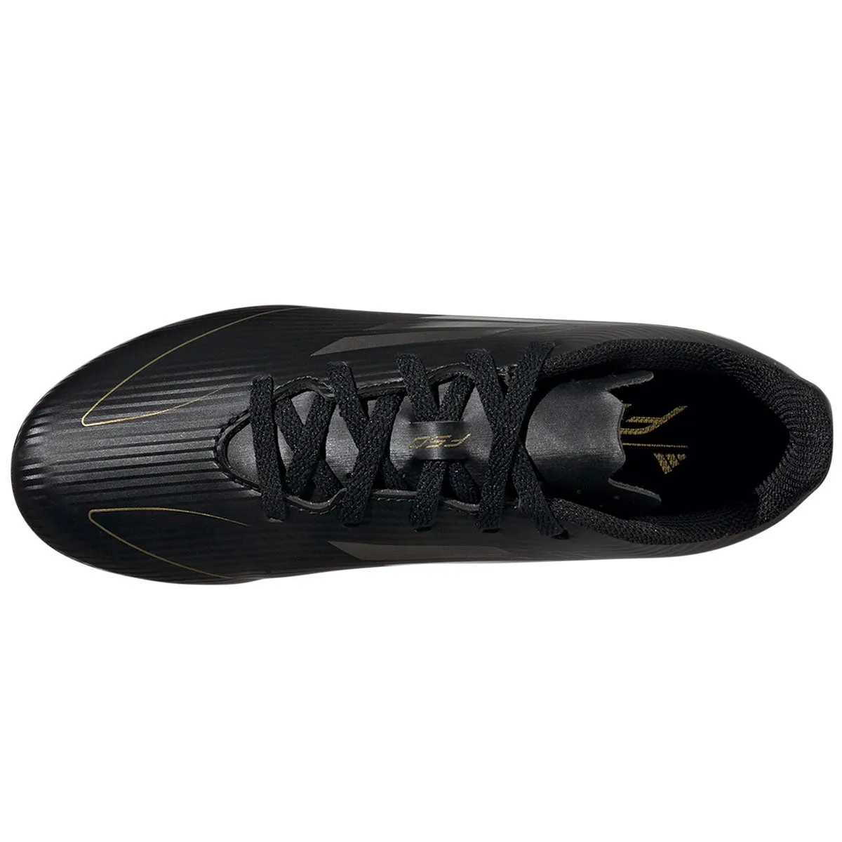 adidas F50 Club FxG Football Boots - Youth - Black/Iron Metallic/Gold