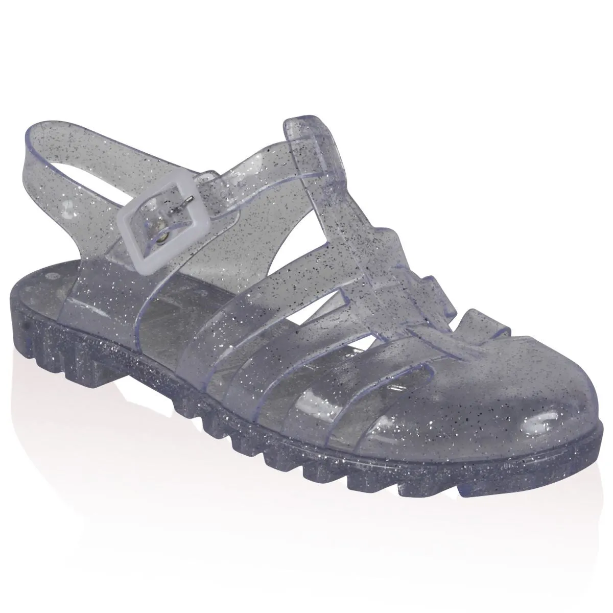 Aileen Clear Glitter Jelly Sandals