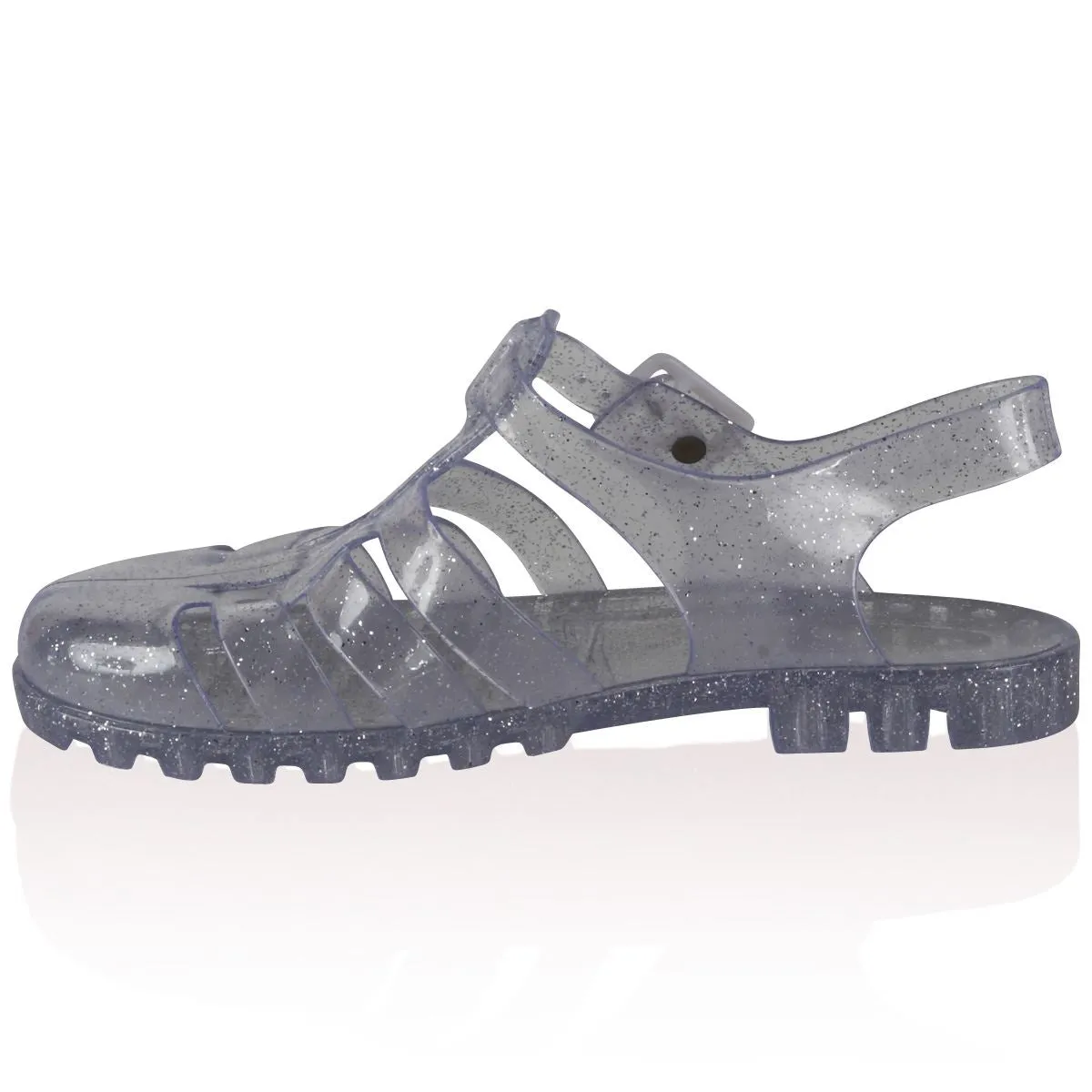 Aileen Clear Glitter Jelly Sandals