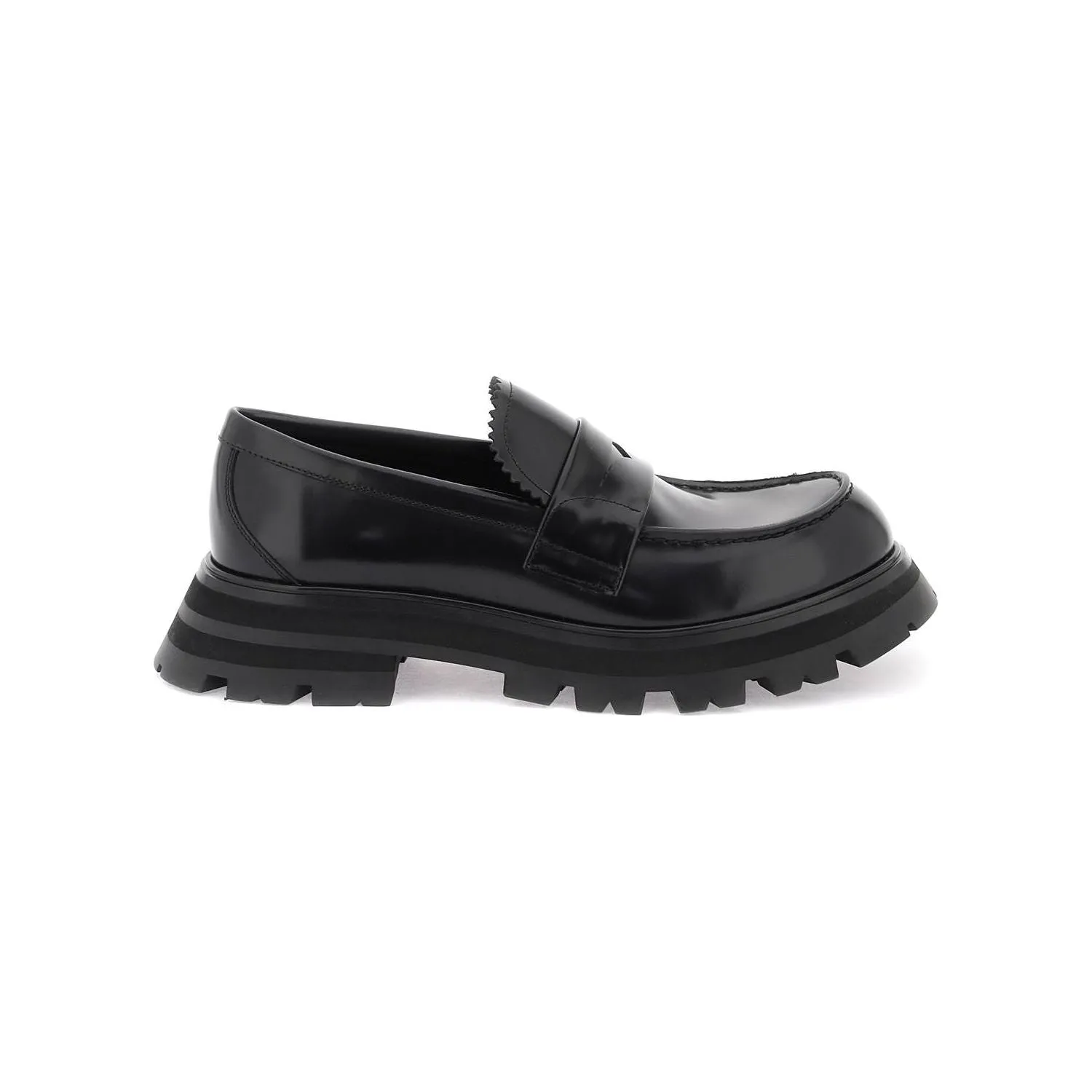 Alexander Mcqueen brushed leather wander loafers