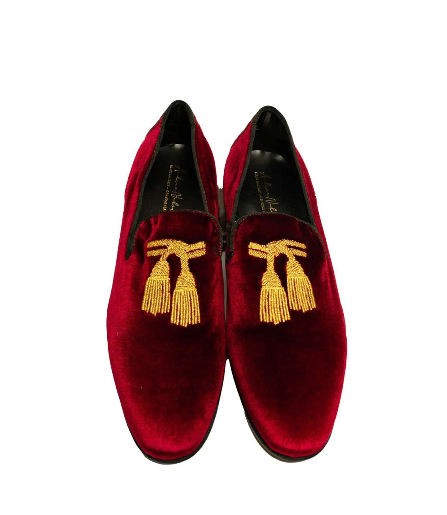 Andrea Nobile -  Burgundy Suede Loafers with Tassel Embroidery