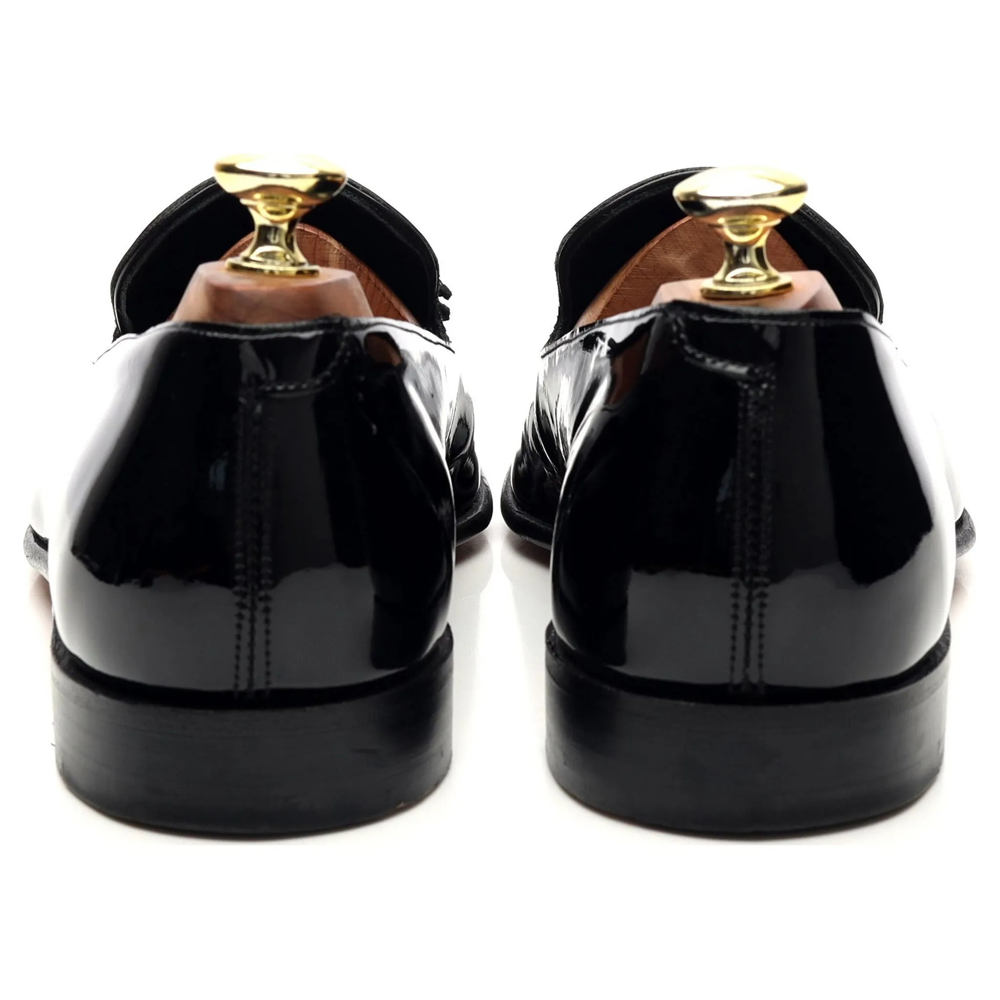 'Astaire' Black Patent Leather Tassel Loafers UK 7 F