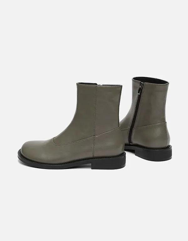 Autumn Winter Smooth Leather Chelsea Boots for Women