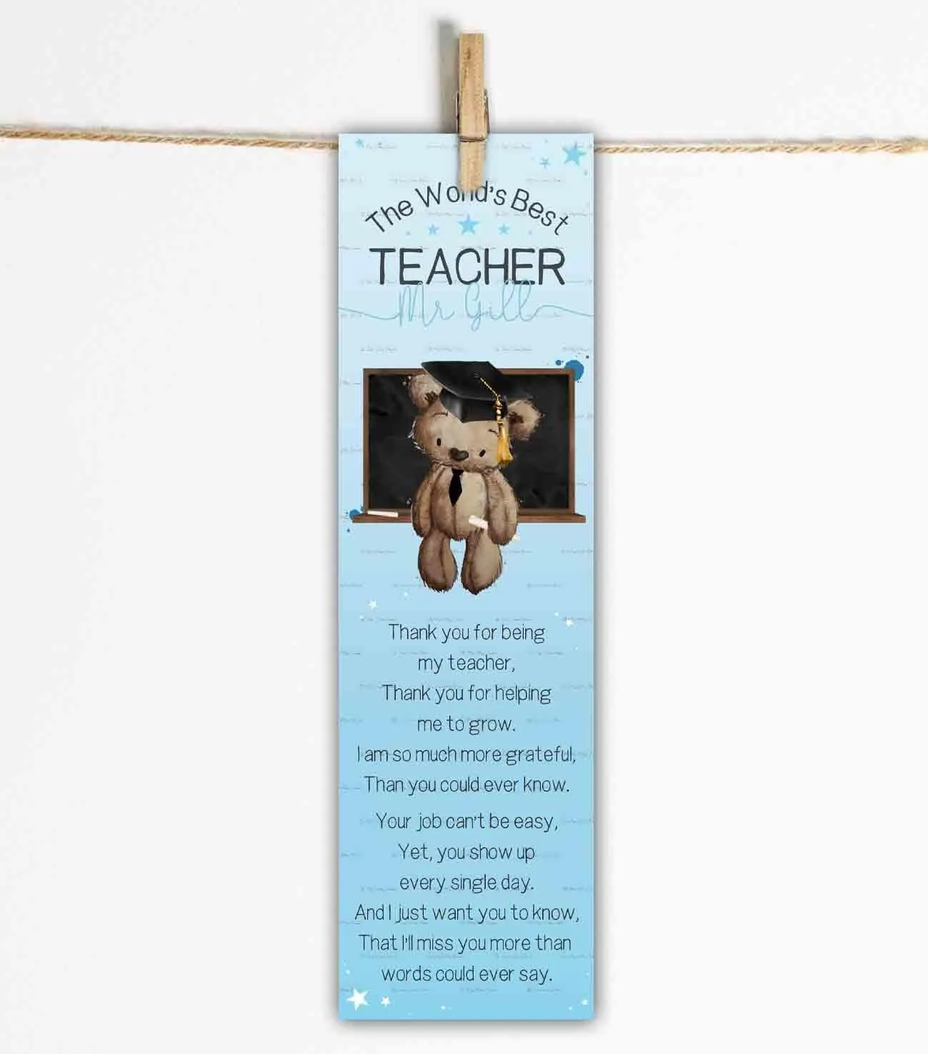 Bear Teacher Bookmark