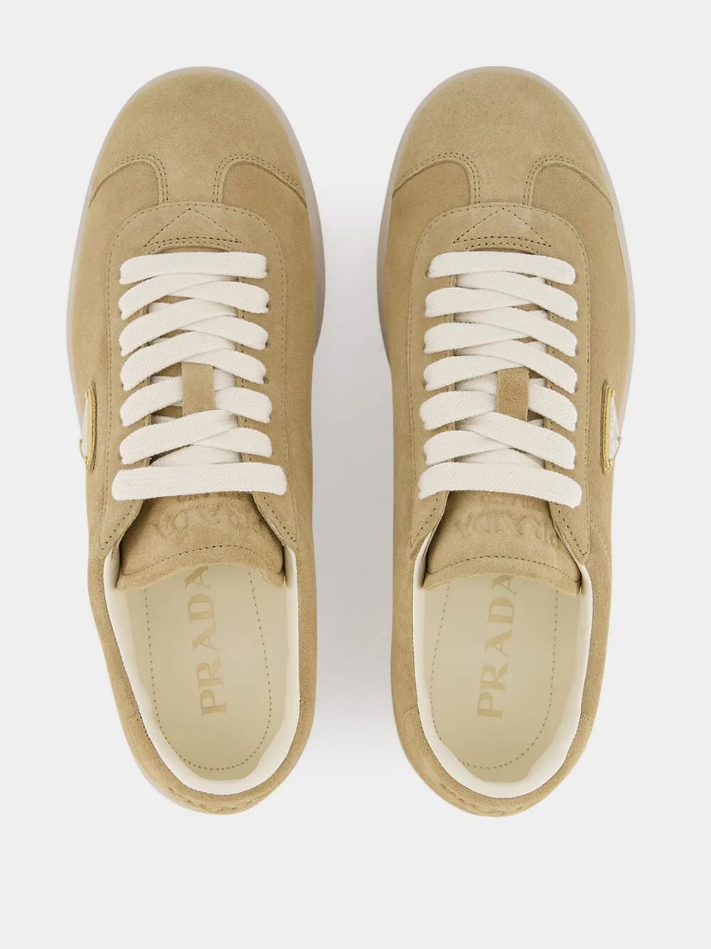 Beige Leather Sneakers