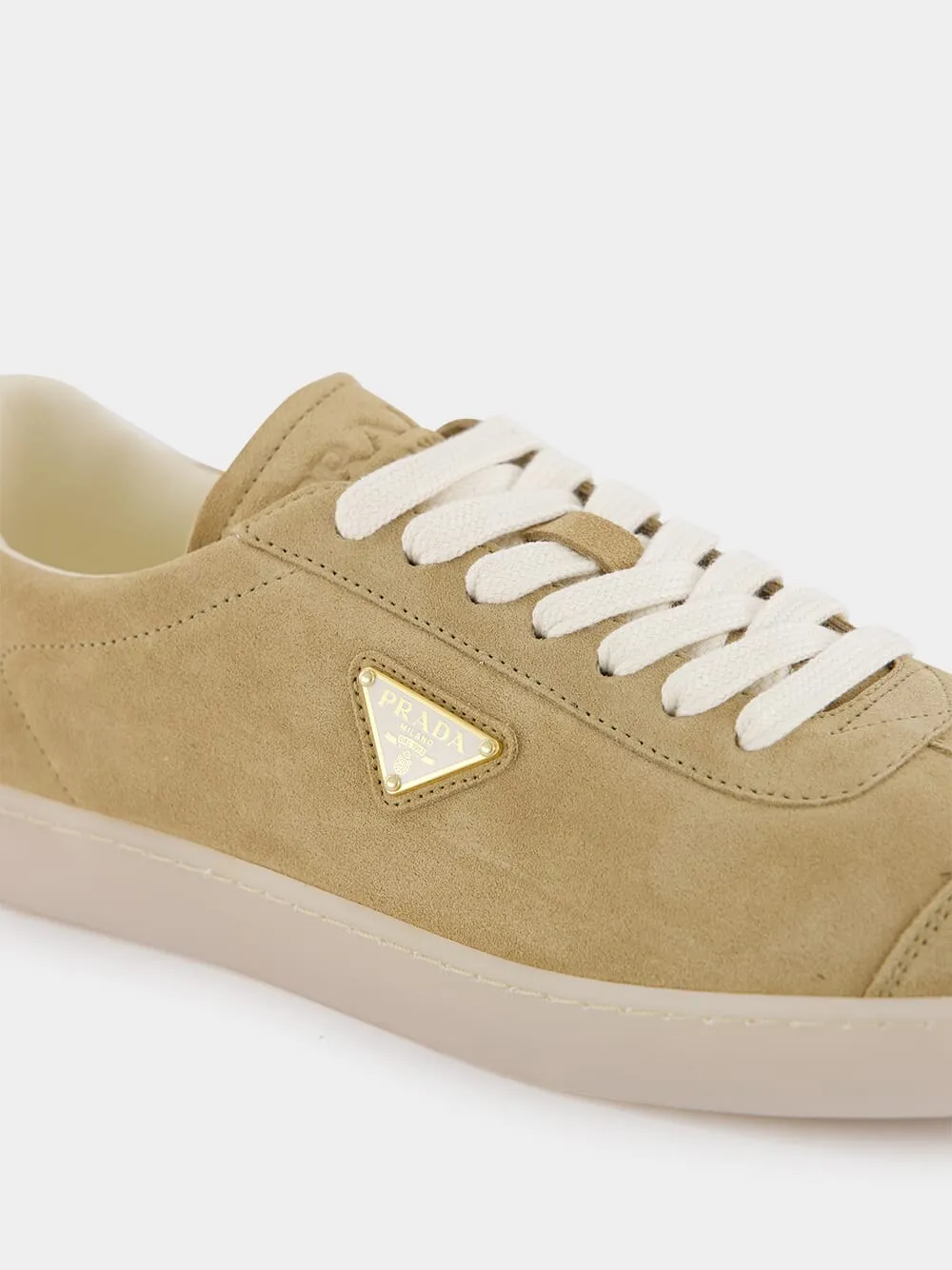 Beige Leather Sneakers