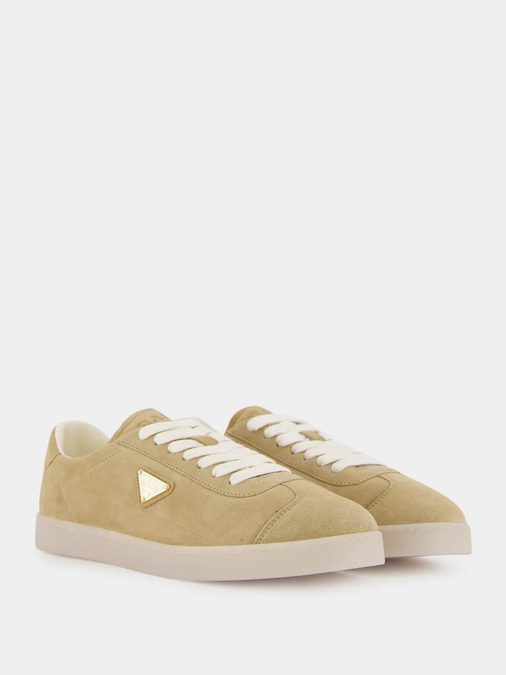 Beige Leather Sneakers