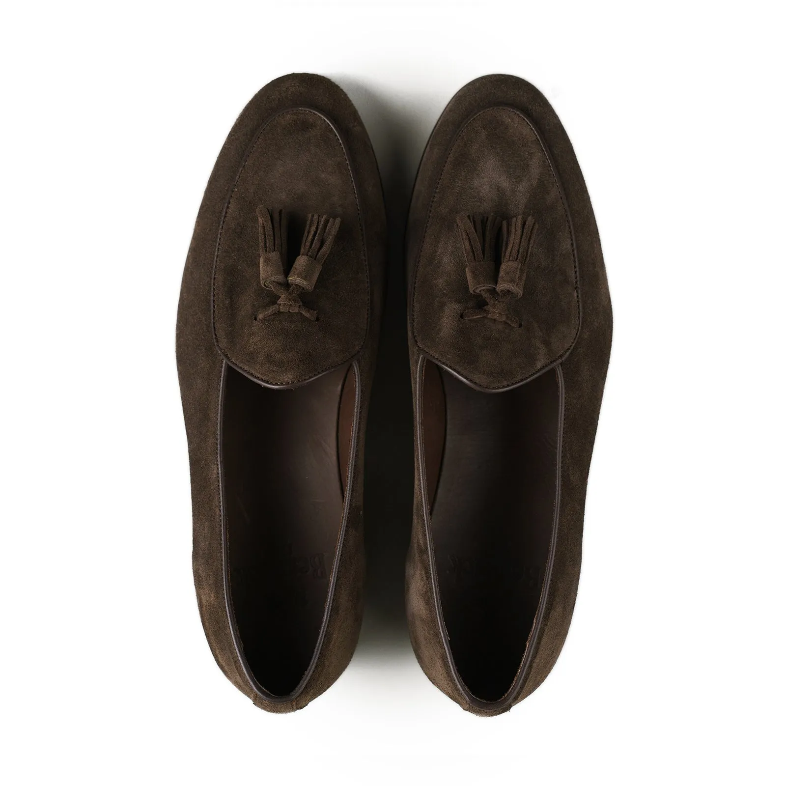 Belgian Tassel Loafer - Dark Brown Suede