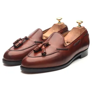 'Belgravia' Tan Brown Leather Tassel Loafers UK 9 E