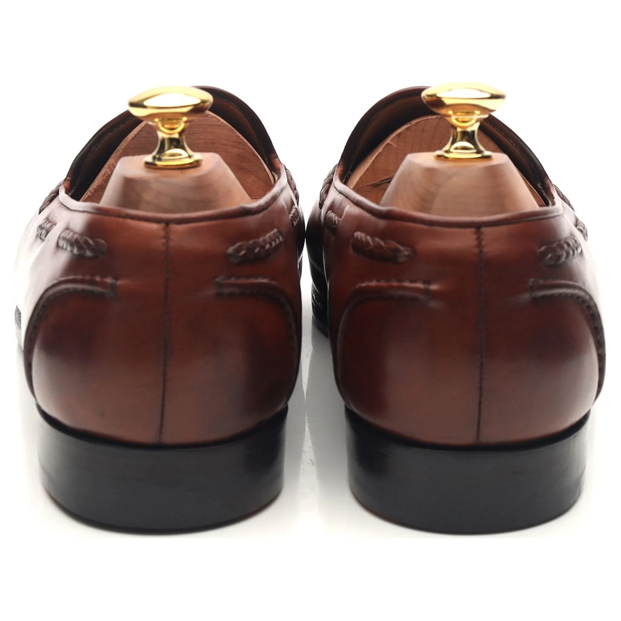 'Belgravia' Tan Brown Leather Tassel Loafers UK 9 E