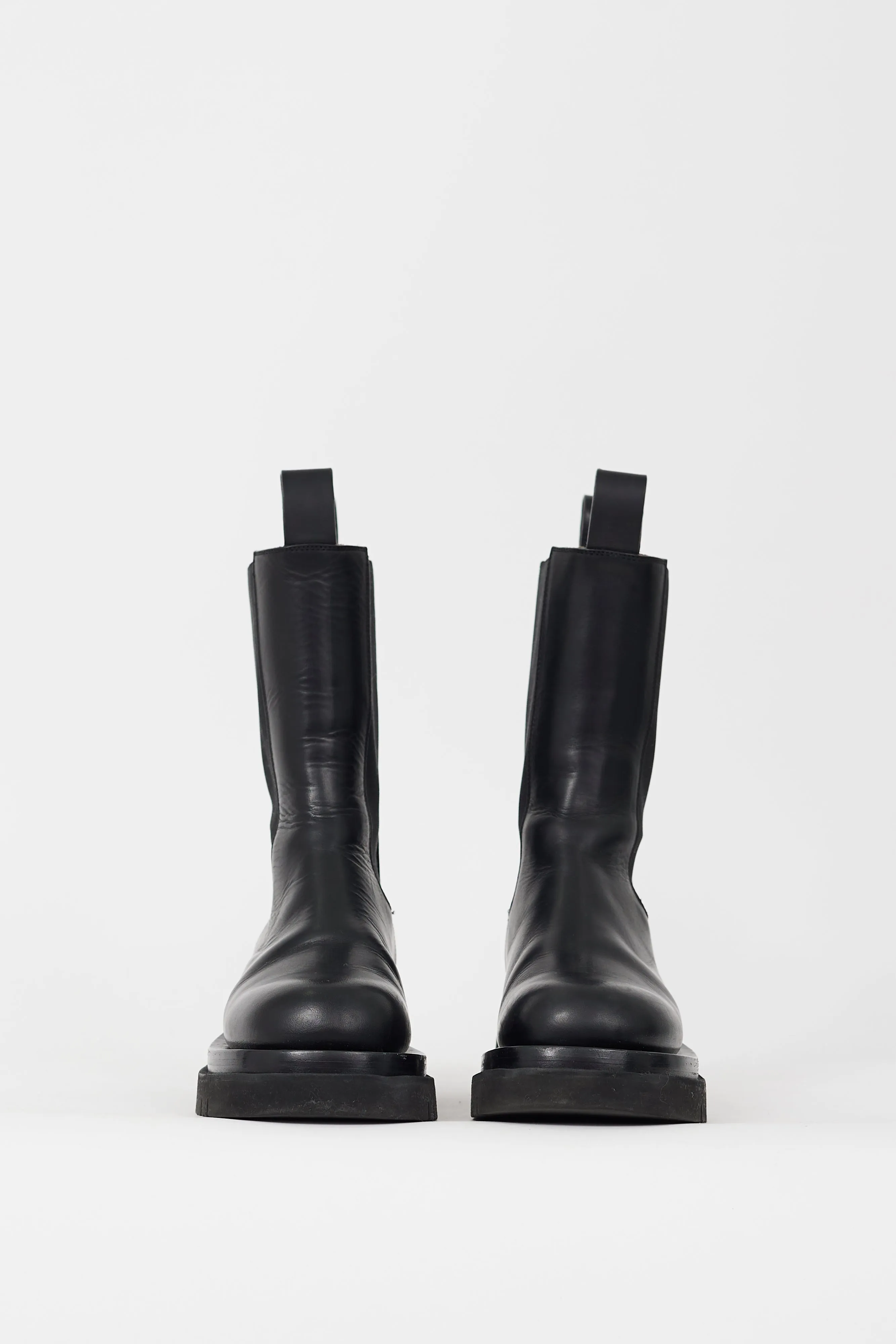 Black Leather The Lug Chelsea Boot