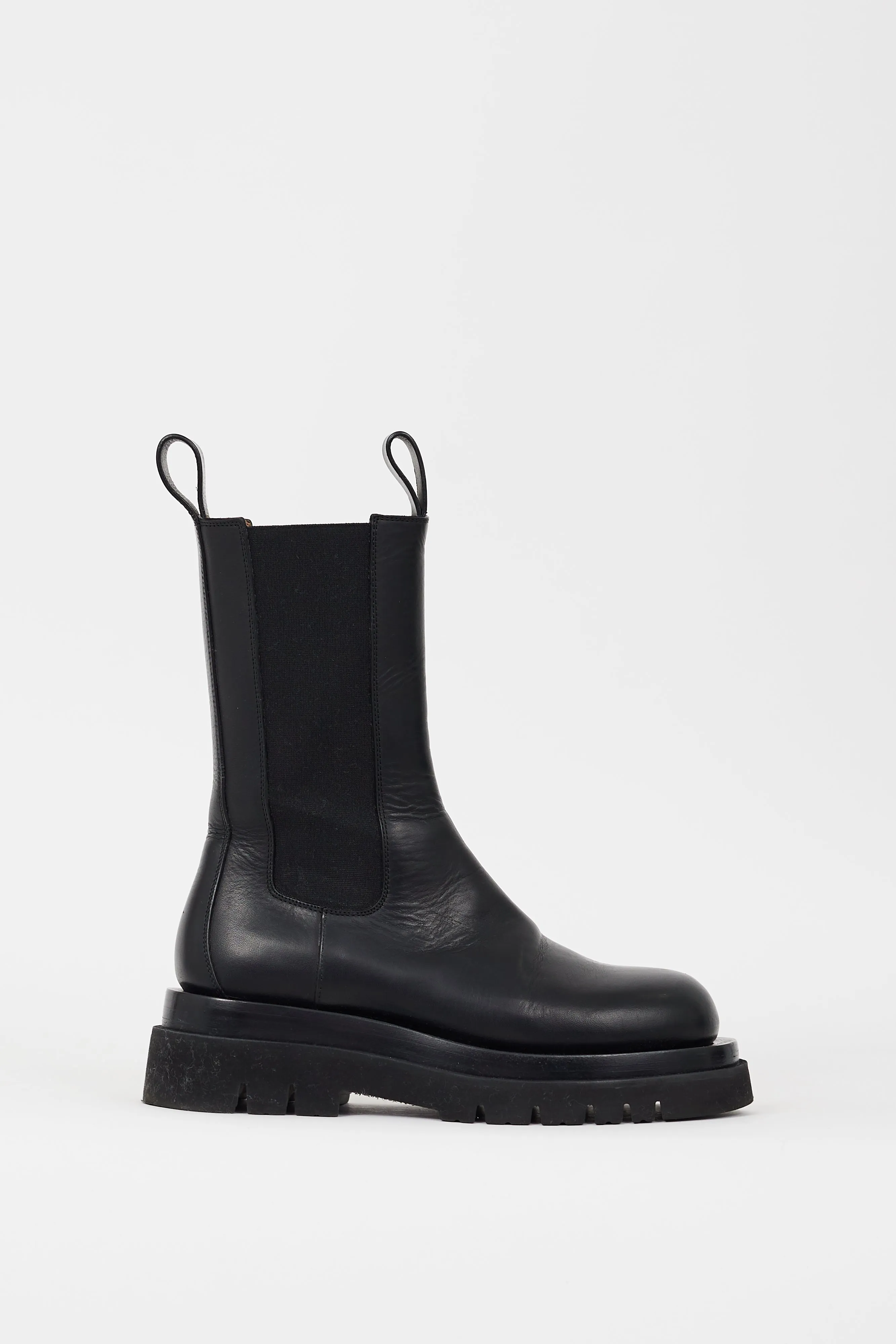 Black Leather The Lug Chelsea Boot