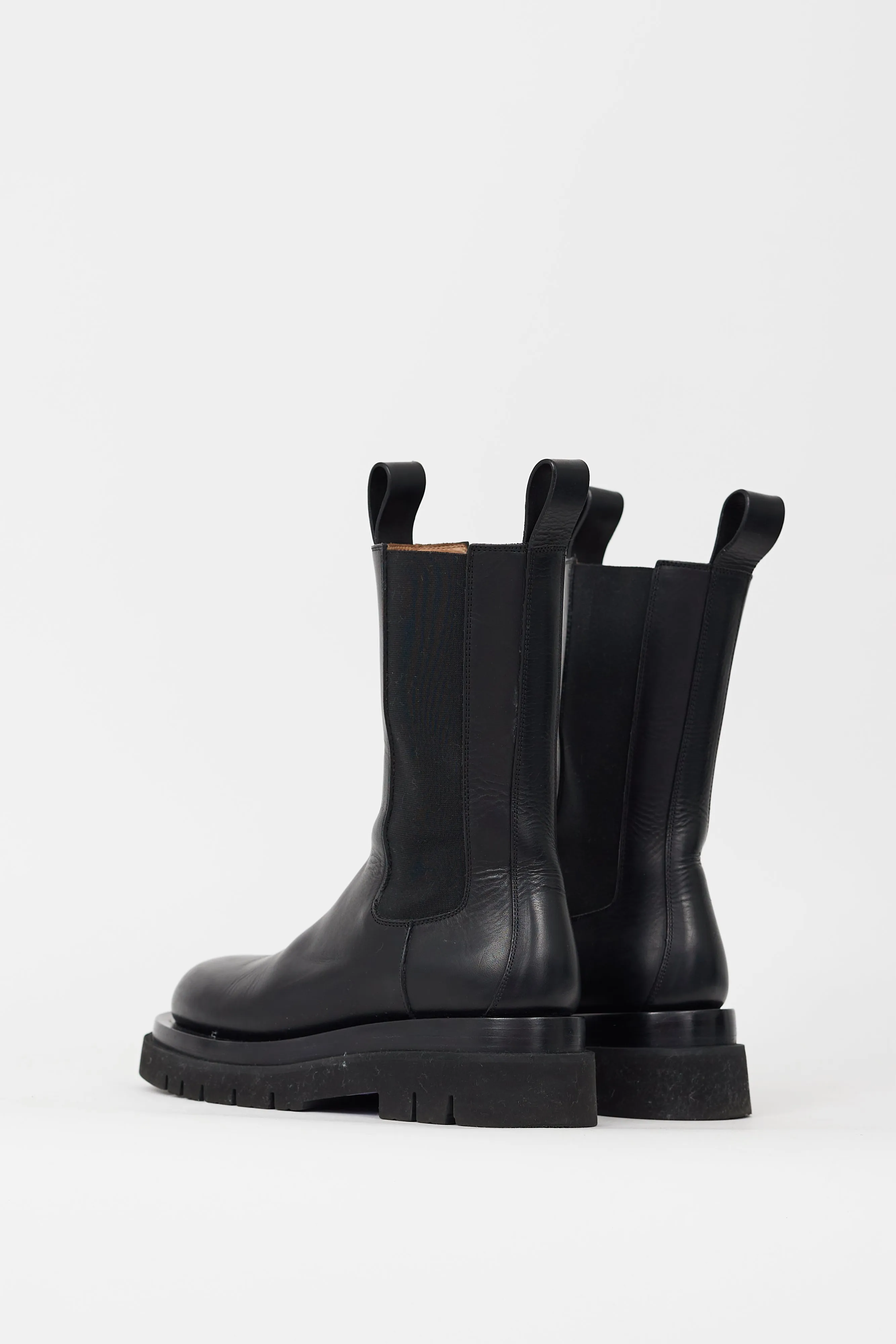 Black Leather The Lug Chelsea Boot