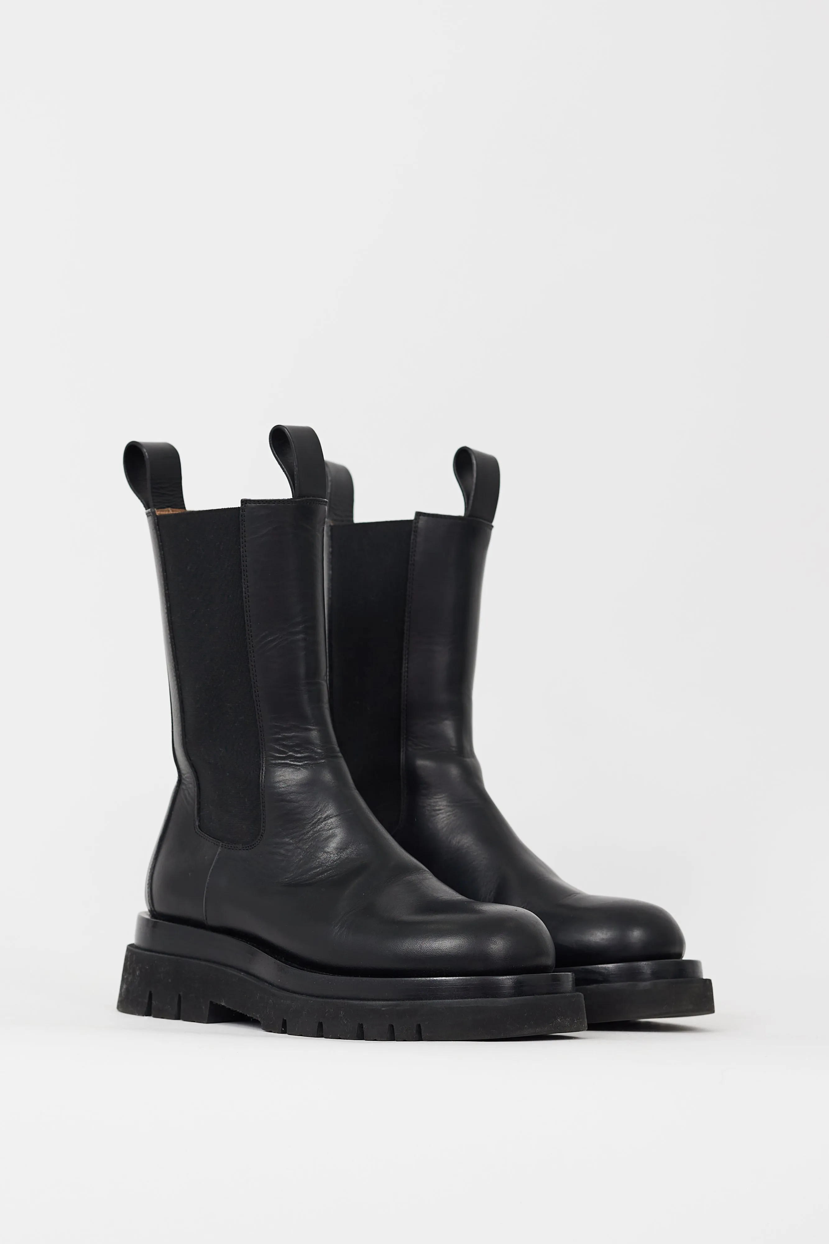 Black Leather The Lug Chelsea Boot