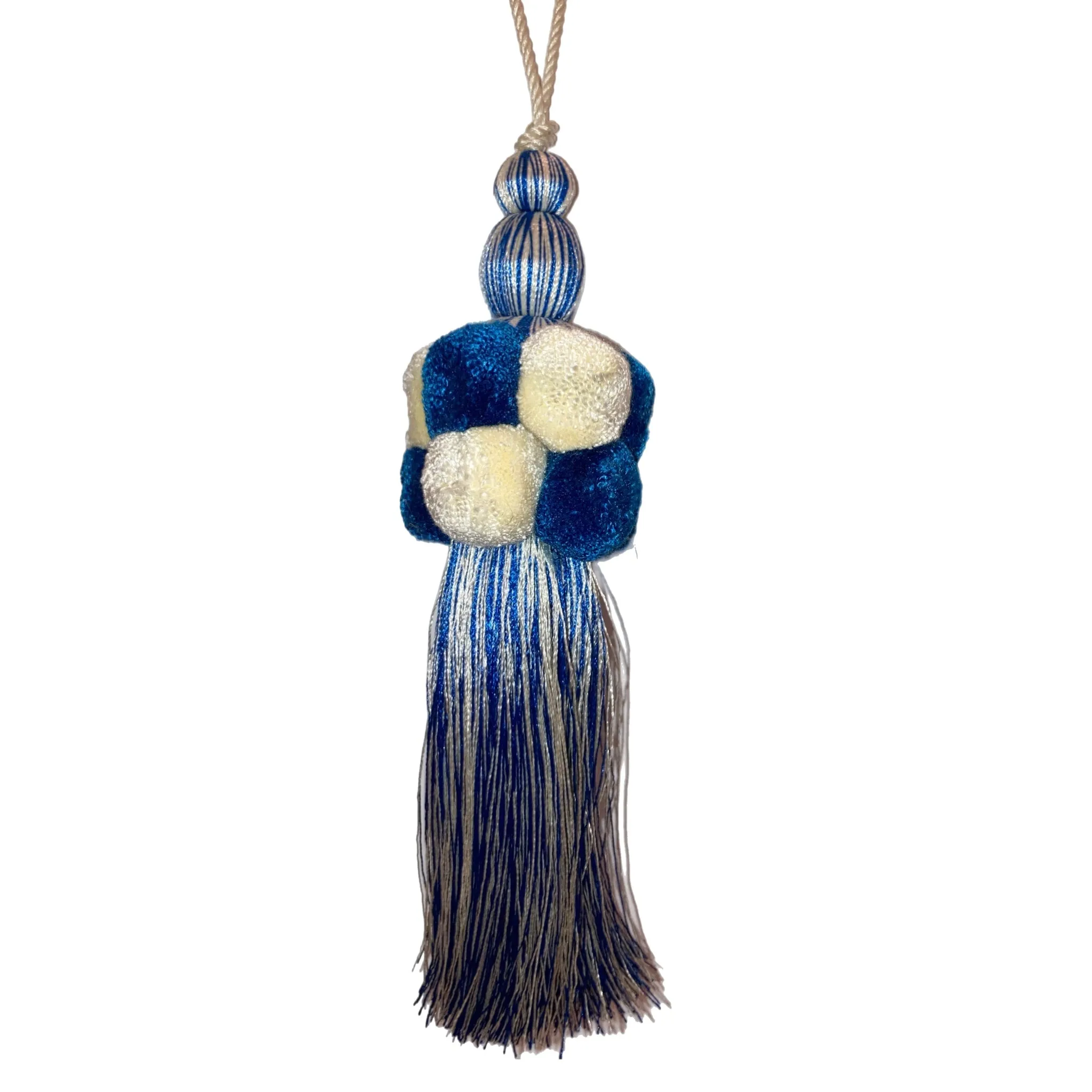 Blue Pom Pom Tassel