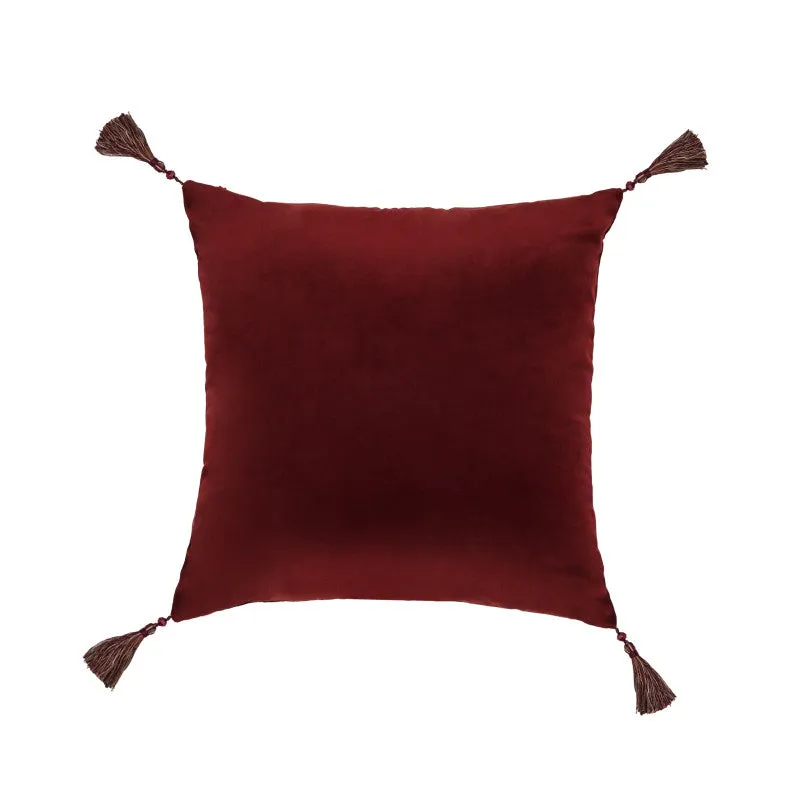 Bordeaux 18" Square Embellished Decorative Throw Pillow