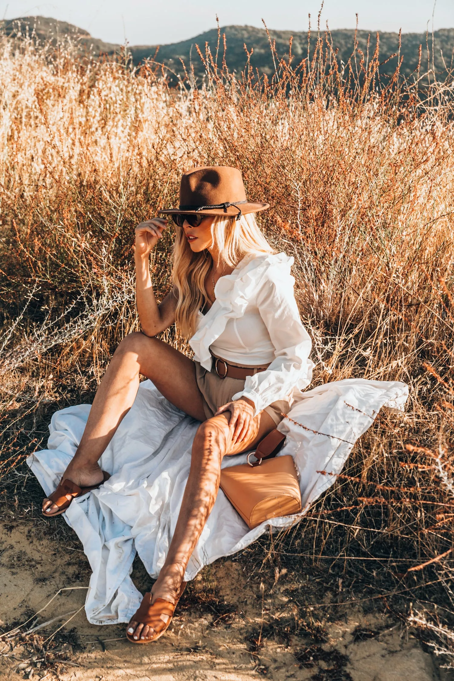 Braided Tassel Hat - Brown