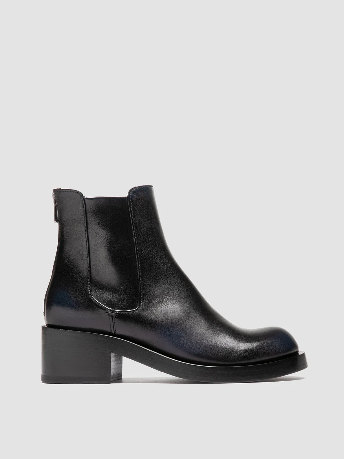 BRETT 003 - Black Leather Zipped Boots