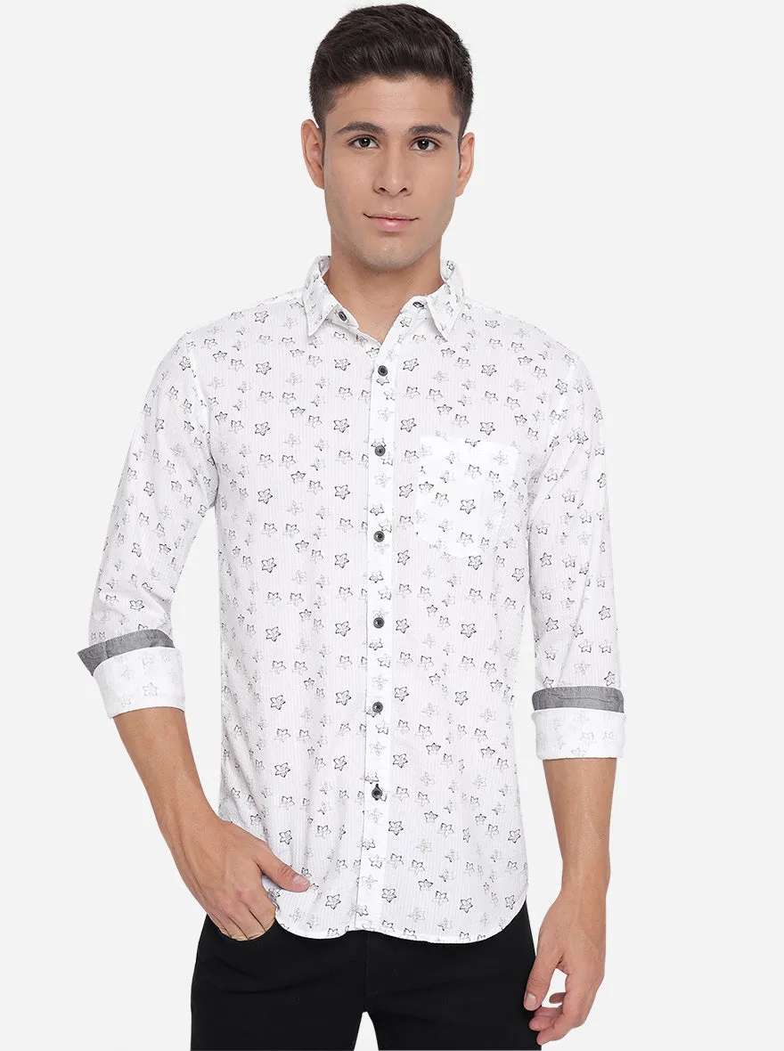 Brich White Checked Slim Fit Semi Casual Shirt | JadeBlue