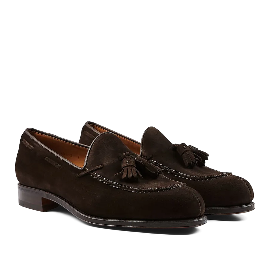 Brown Suede Forest Tassel Loafers