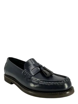 Brunello Cucinelli Leather Monili Tassel Loafers Size 7