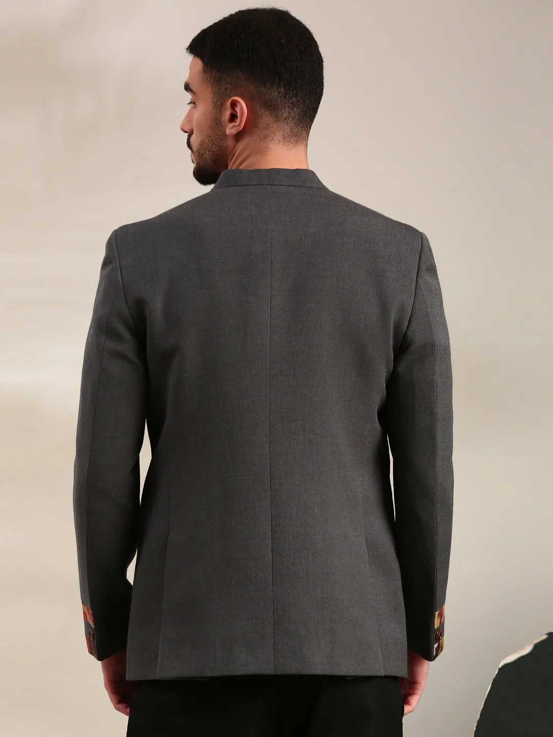 Charcoal Grey Cotton Blazer