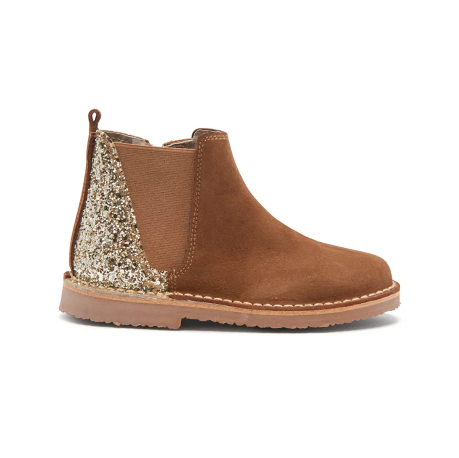 Childrenchic Suede Chelsea Boots with Sparkles (Little Kid/Big Kid)