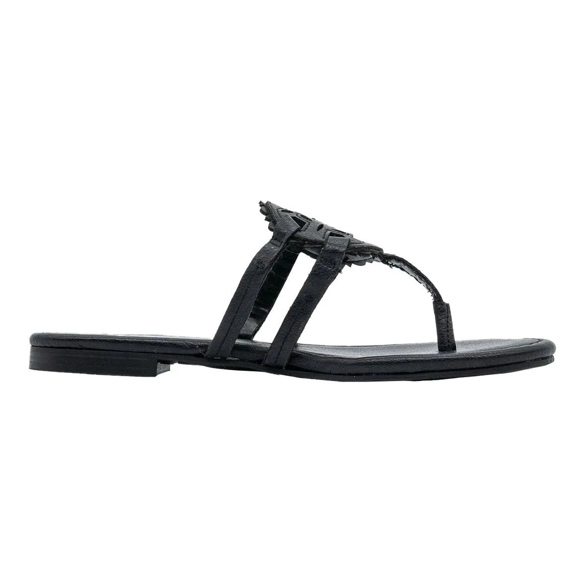 Circus By Sam Edelman Clara Flat Sandals Leather Black Colour For Women