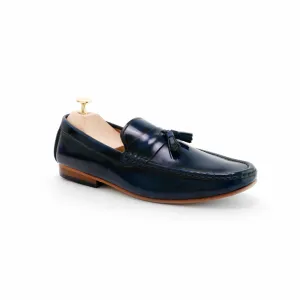 Comfy Tassel Loafer European Brush Off Bezel Blue