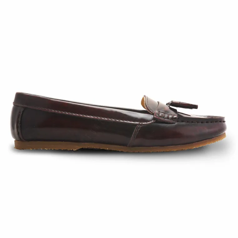 Comfy Tassel Moccasin European Bruh off Burgundy