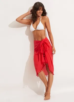 Cotton Gauze Sarong - Chilli