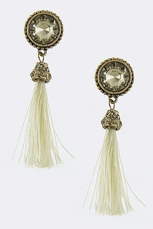 Cream Tassel Earrings (As Seen in OK! Magazine)