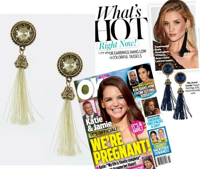 Cream Tassel Earrings (As Seen in OK! Magazine)