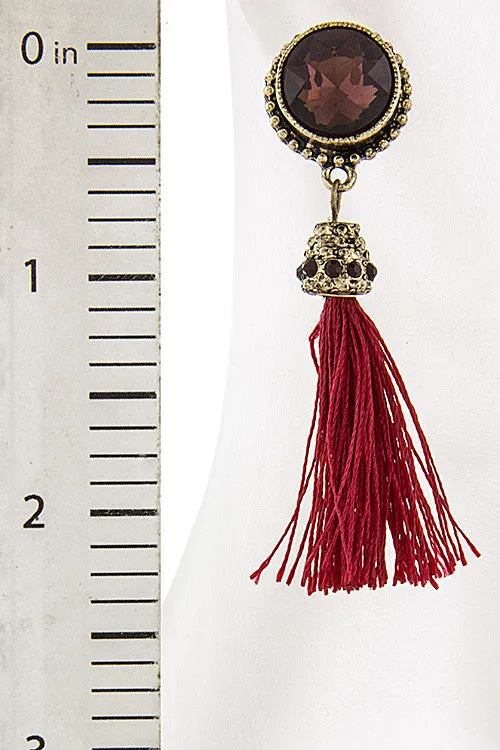 Crimson Red Tassel Earrings (As Seen in OK! Magazine)