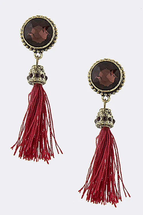 Crimson Red Tassel Earrings (As Seen in OK! Magazine)