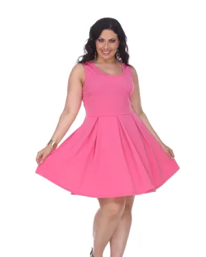 Crystal Fit and Flare Dress | Fuchsia