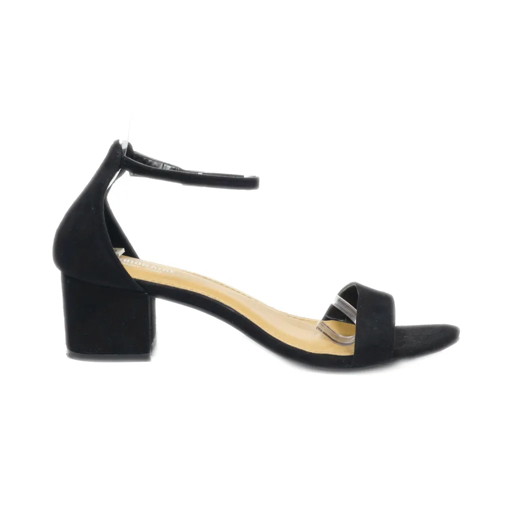 Cushionaire Mid-Heel Sandals Suede Black Colour For Women