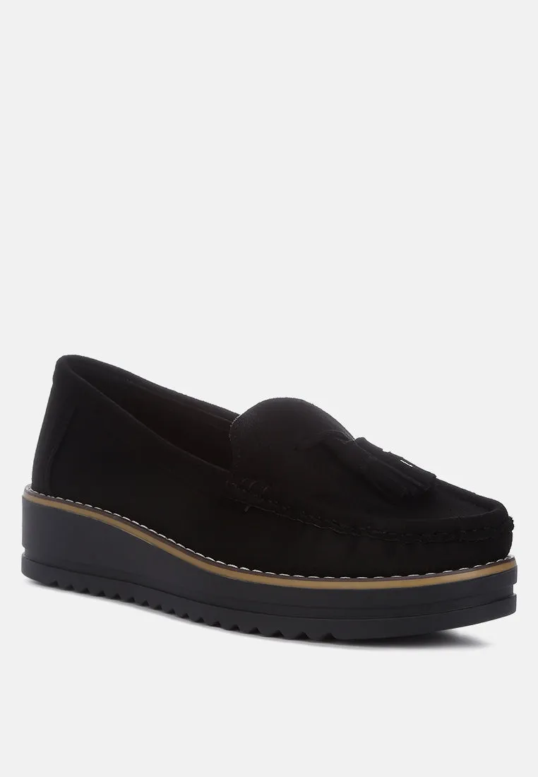 Daiki Platform Lug Sole Tassel Loafers