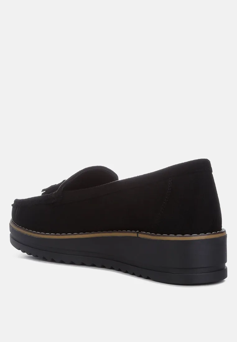 Daiki Platform Lug Sole Tassel Loafers