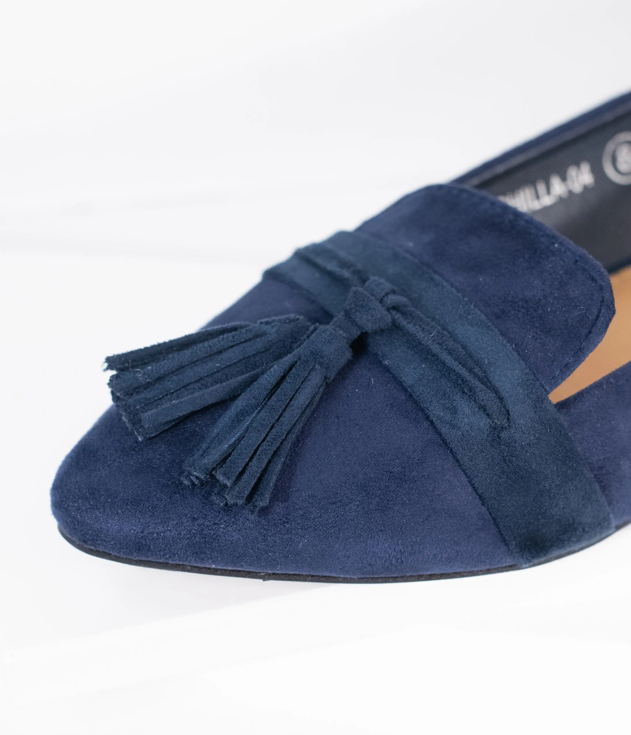 Dark Navy Blue Suede Tassel Loafer