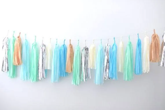 DIY paper tassel garland kit - Custom colours - wedding party decorations