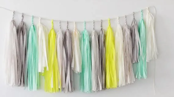 DIY paper tassel garland kit - Custom colours - wedding party decorations